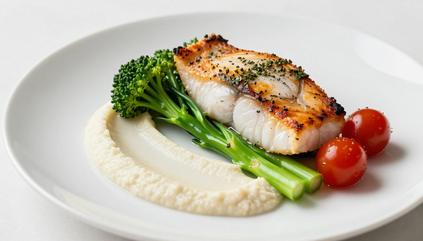 Gezonde kabeljauw met Italiaanse kruiden en knolselderijpuree