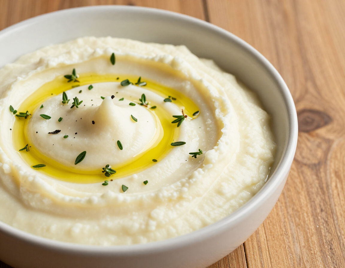 Romige knolselderijpuree met kruiden