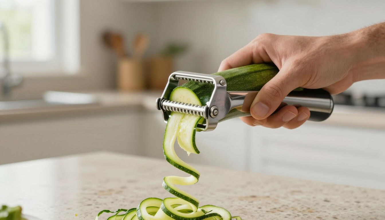 Bereiding van courgette slierten