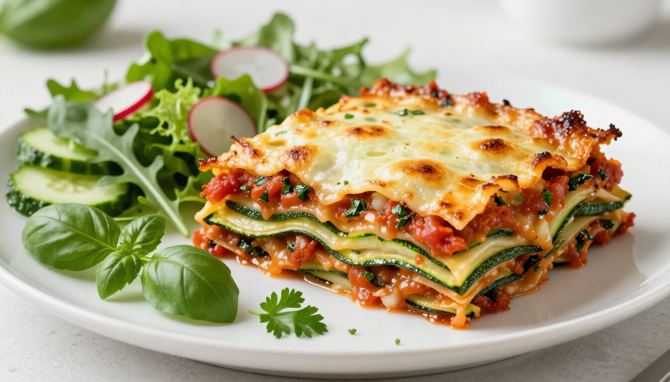 Finished healthy lasagna