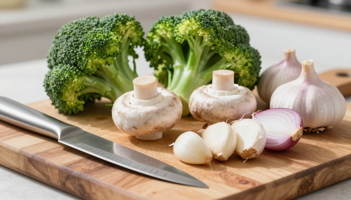 Verse ingrediënten op het aanrecht