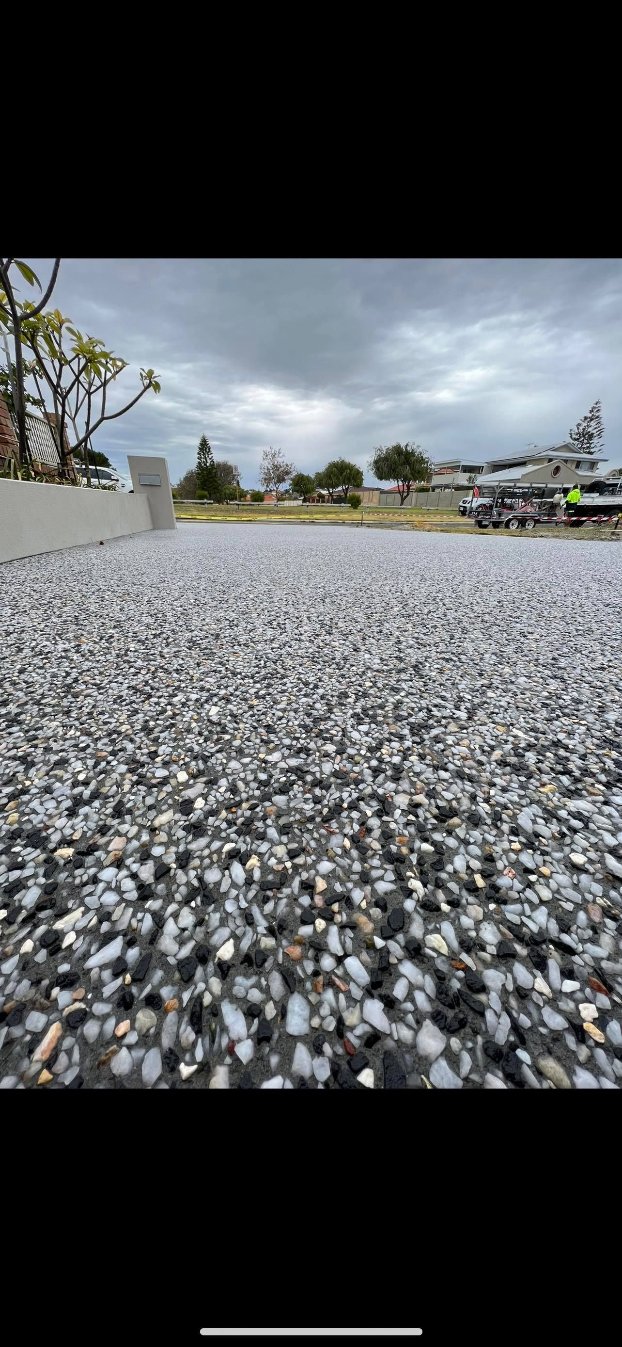close up of exposed aggregate driveway