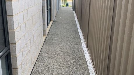 Exposed aggregate patio