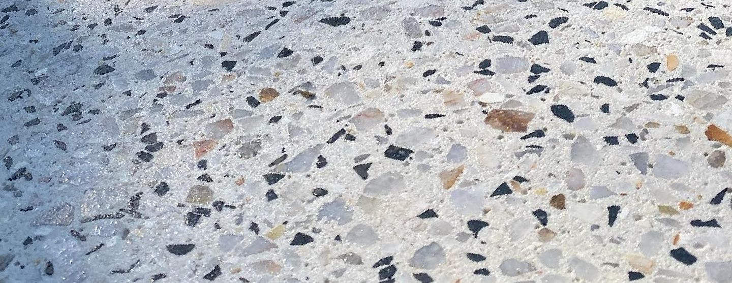 Honed concrete close up