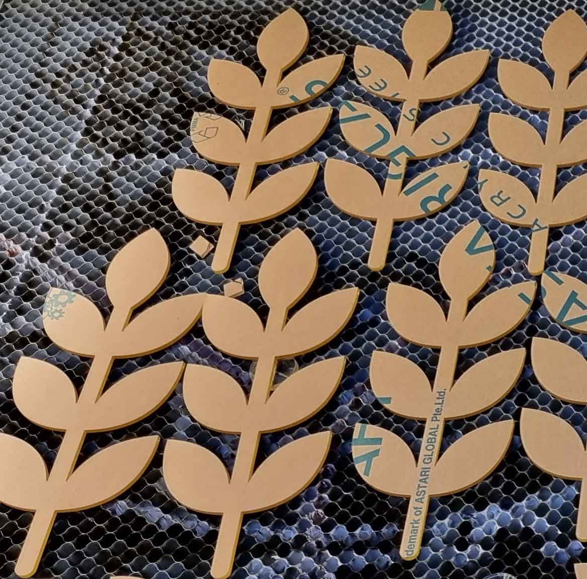 Custom engraved acrylic signs with clear, sharp lettering for indoor branding.