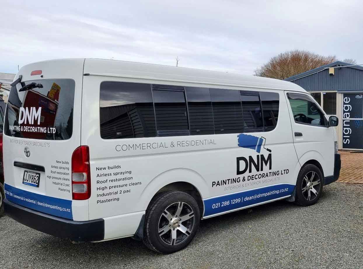 Van with windows signwriting wrap Canterbury