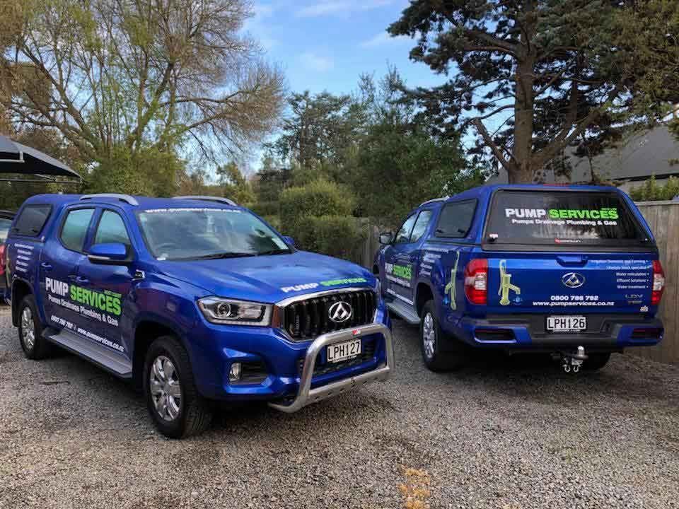 Striking two-colour vinyl wrap applied to ute, ideal for sharp, clean vehicle branding and standout signage.