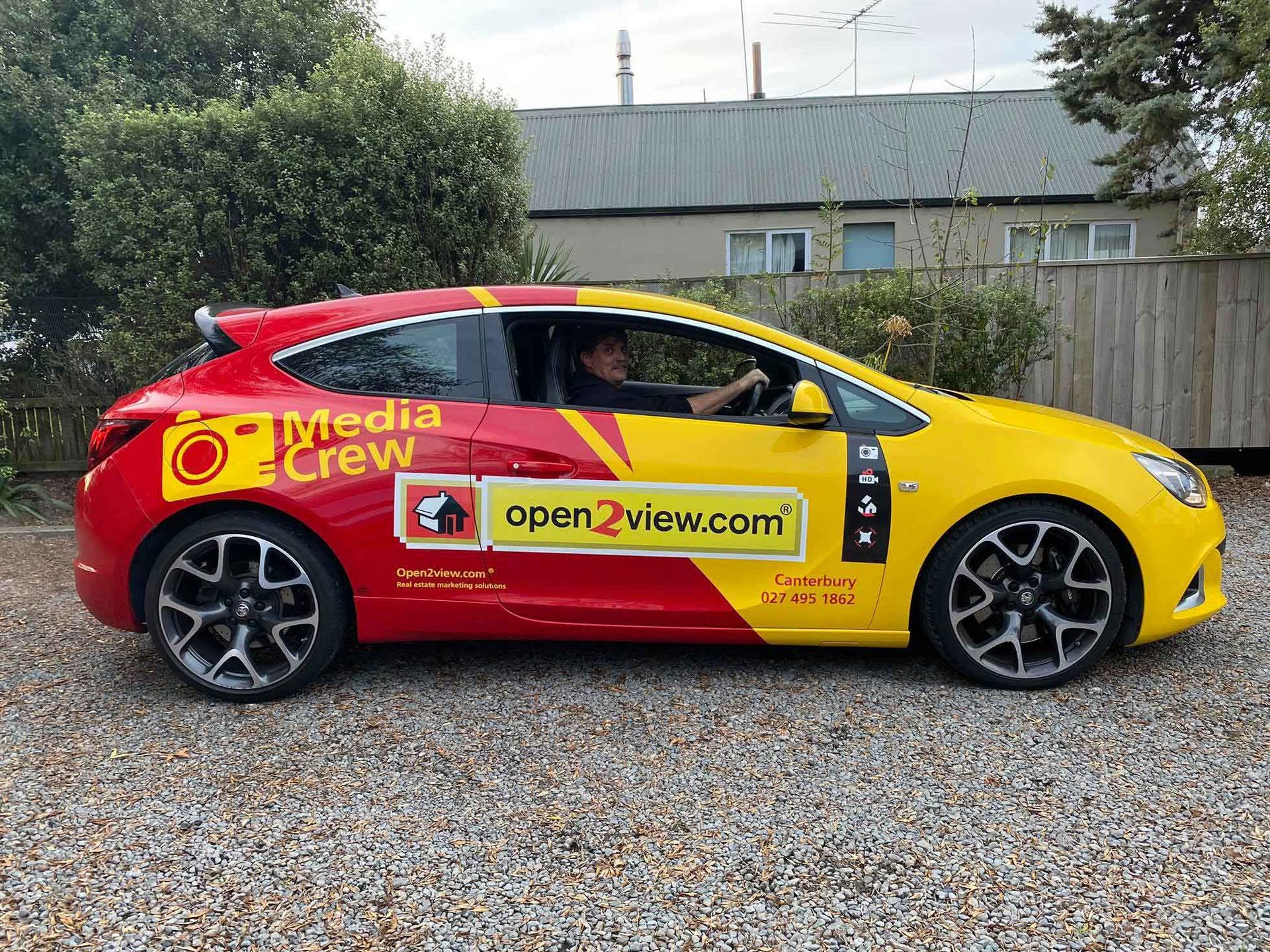Full Custom Advertising Car Wrap Yellow Red