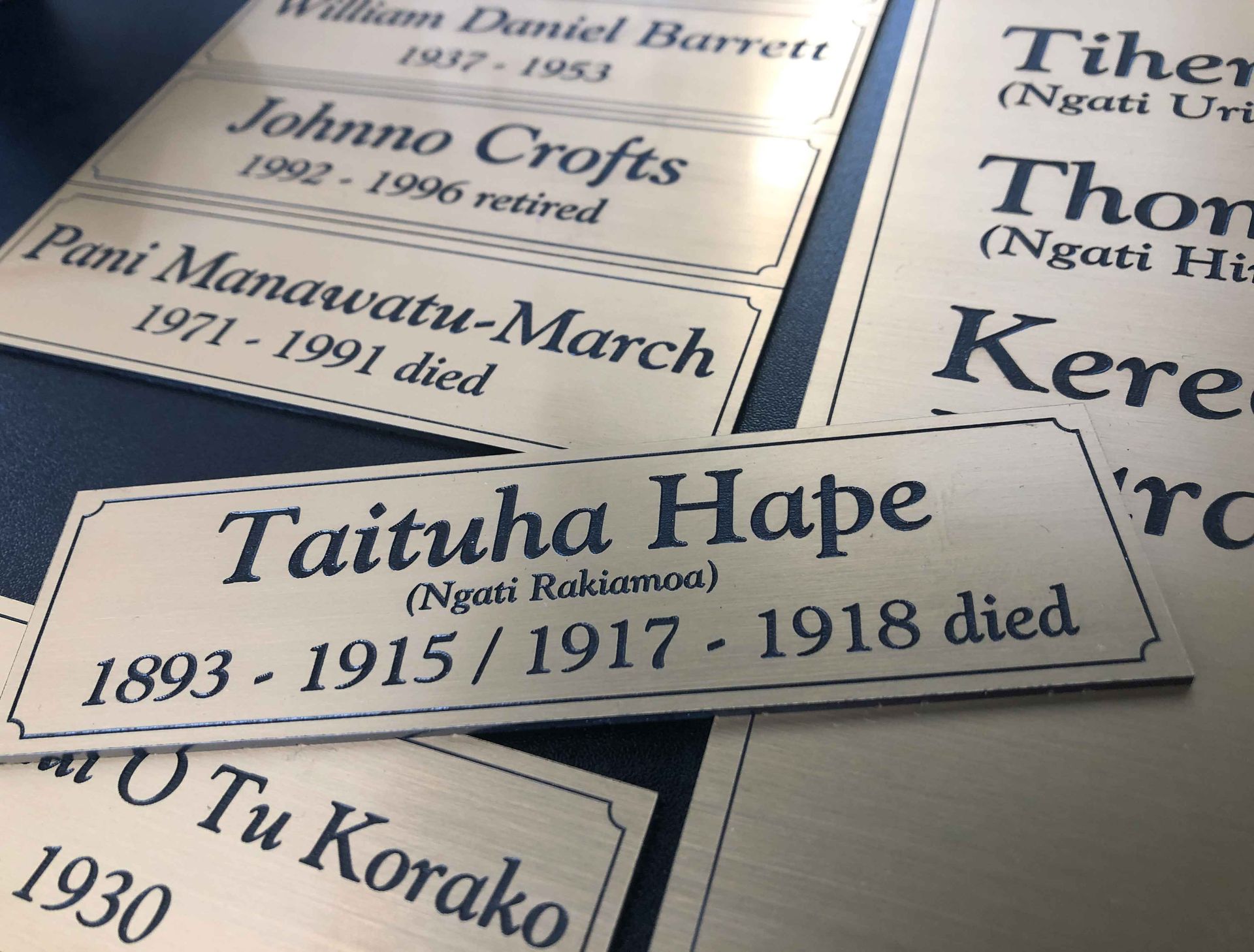 Personalised memory engraving North Canterbury