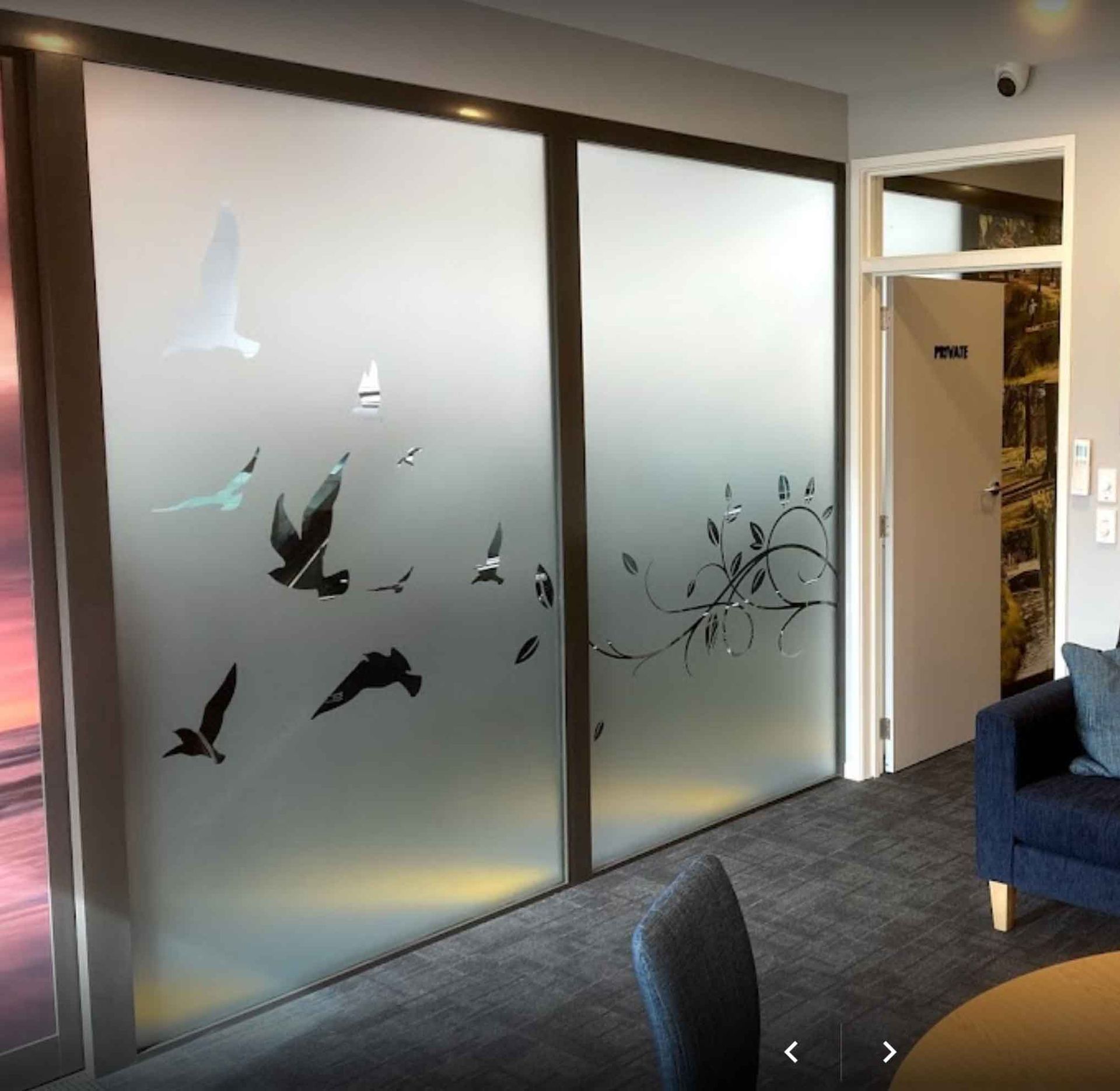 Office Privacy decorative bird film Canterbury