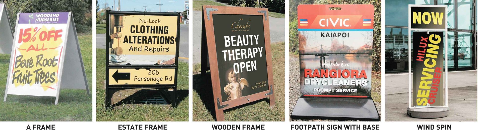 company shop store footpath signs North Canterbury