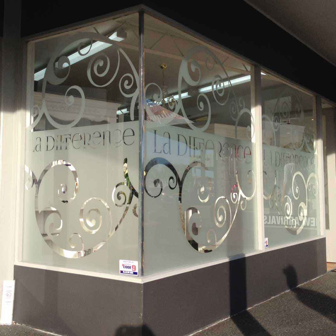 Retail Shop Fancy Logo Window Film Decoration - Advertising