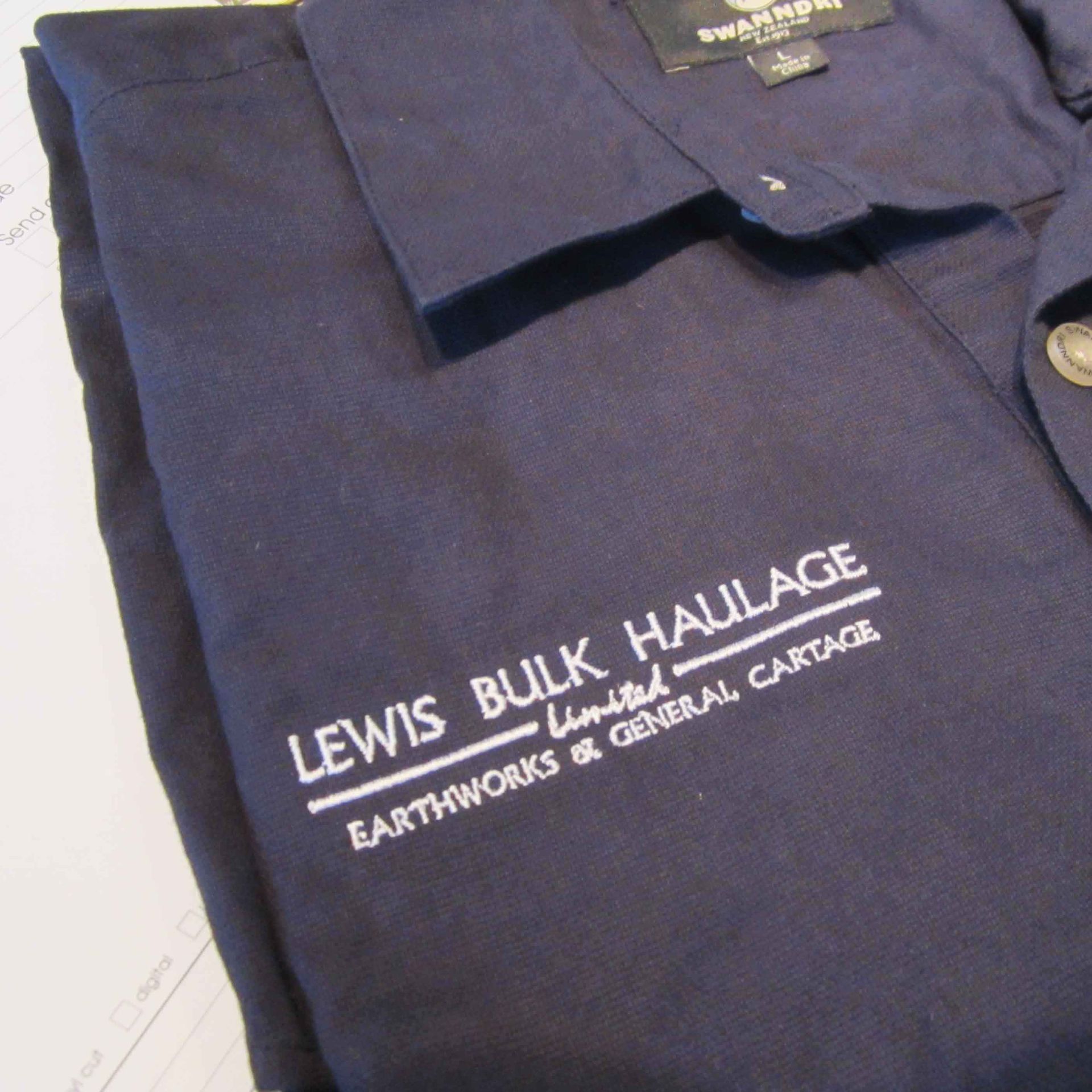 the company logo embroidered workwear tee shirt North Canterbury