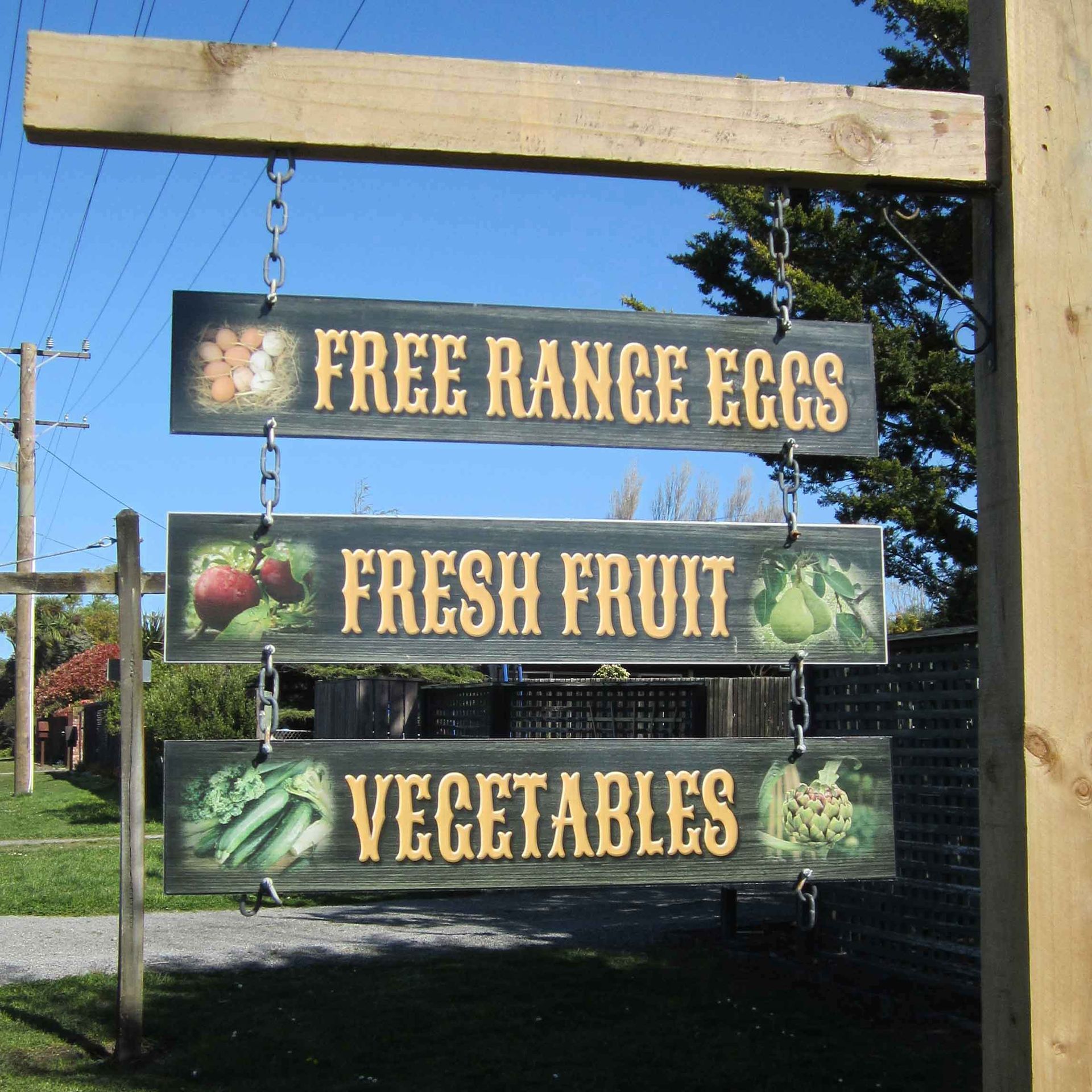 Farm Egg Fruit Signs Canterbury