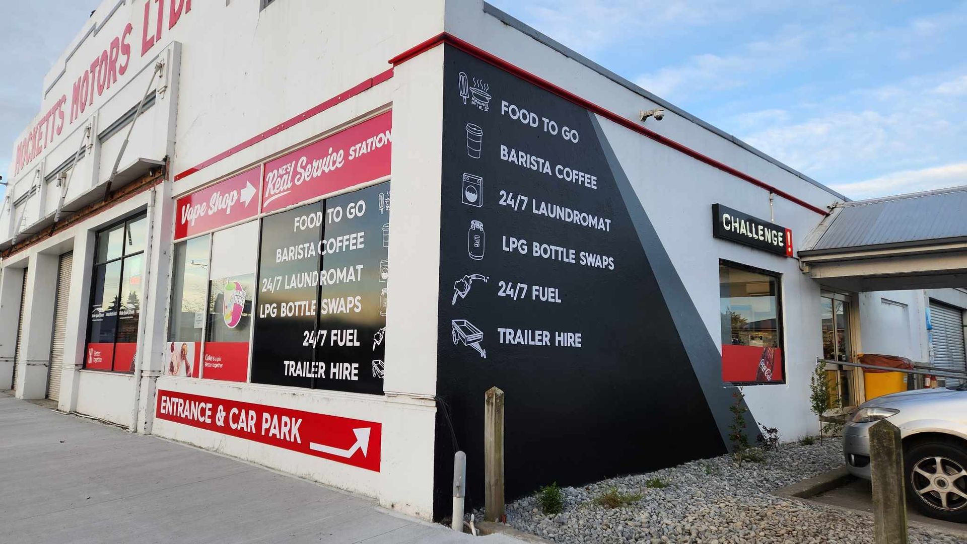 Petrol Station Signwriting and Window Film Tint + Lightup Sign 