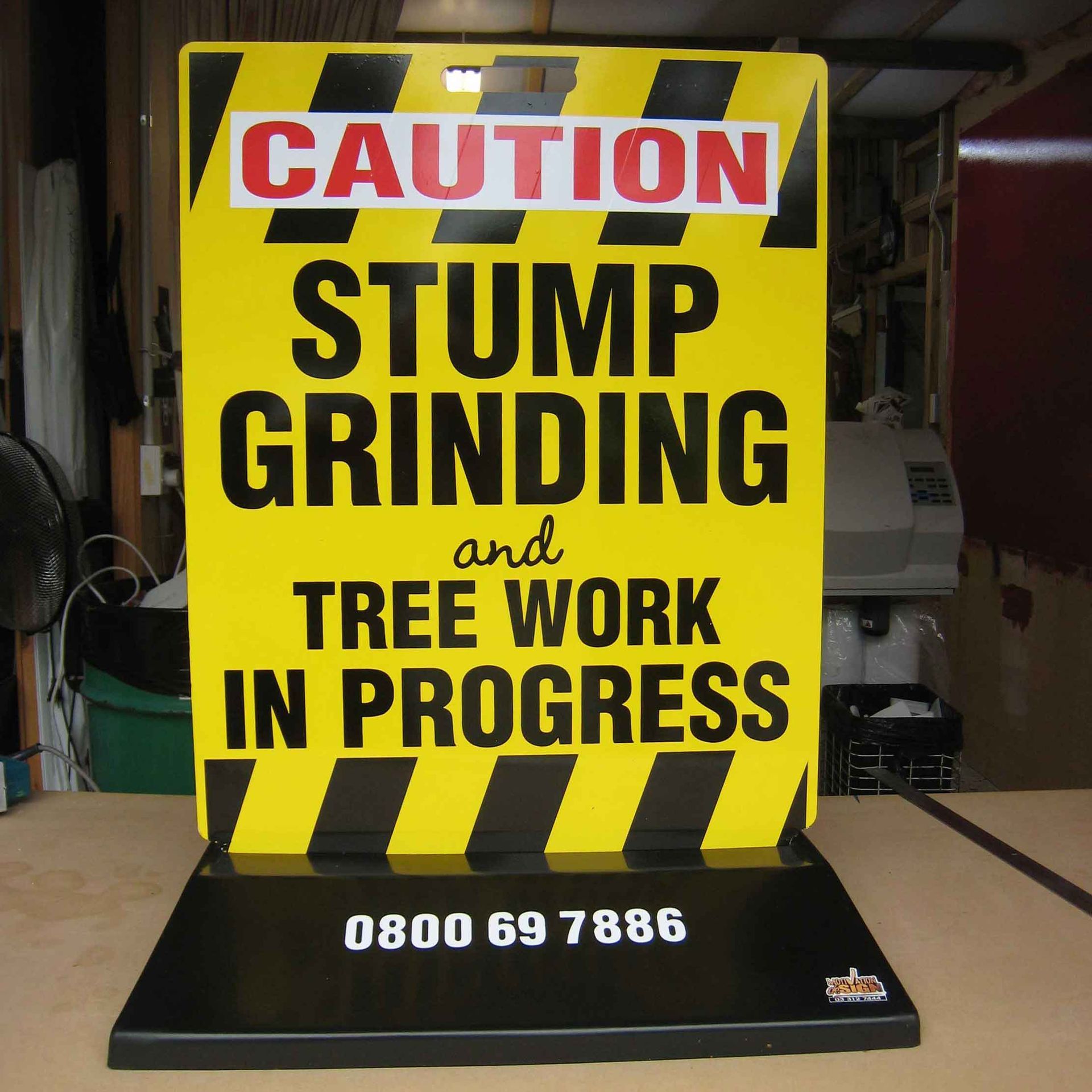 Stump Grinding footpath road signs Canterbury