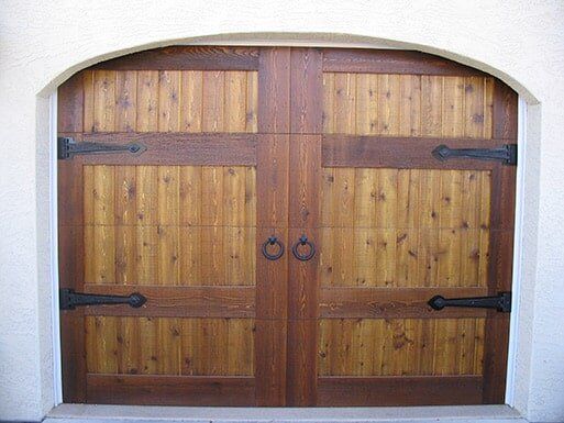 Single Brown Wood Garage Door - Garage Doors in Glendale, AZ