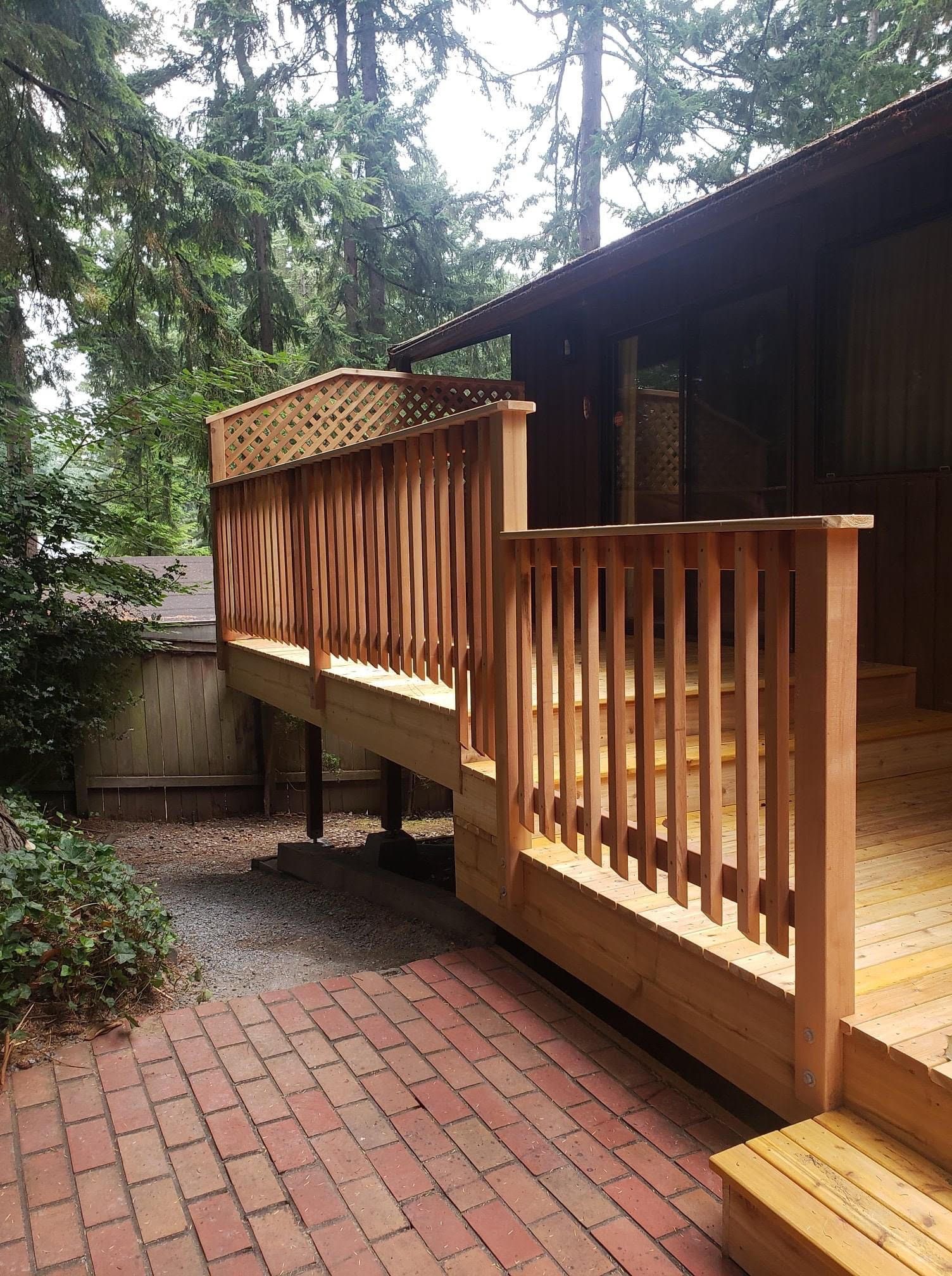 wood deck at a home in Seattle, WA
