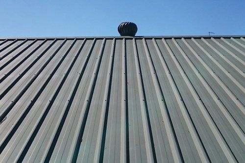 standing seam metal roof on a building in Seattle, Washington