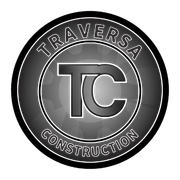 Logo for Traversa Construction: circular, black and gray. "Traversa Construction" surrounds central "TC" letters.