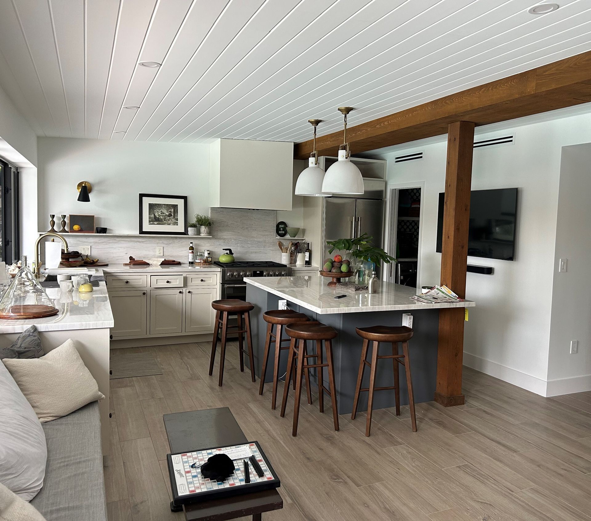 Open concept kitchen.