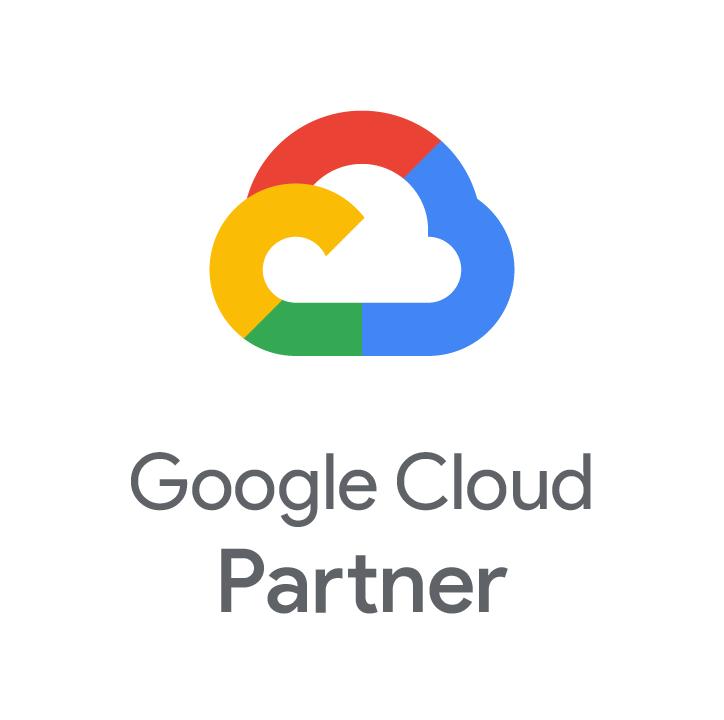 A google cloud partner logo on a white background.