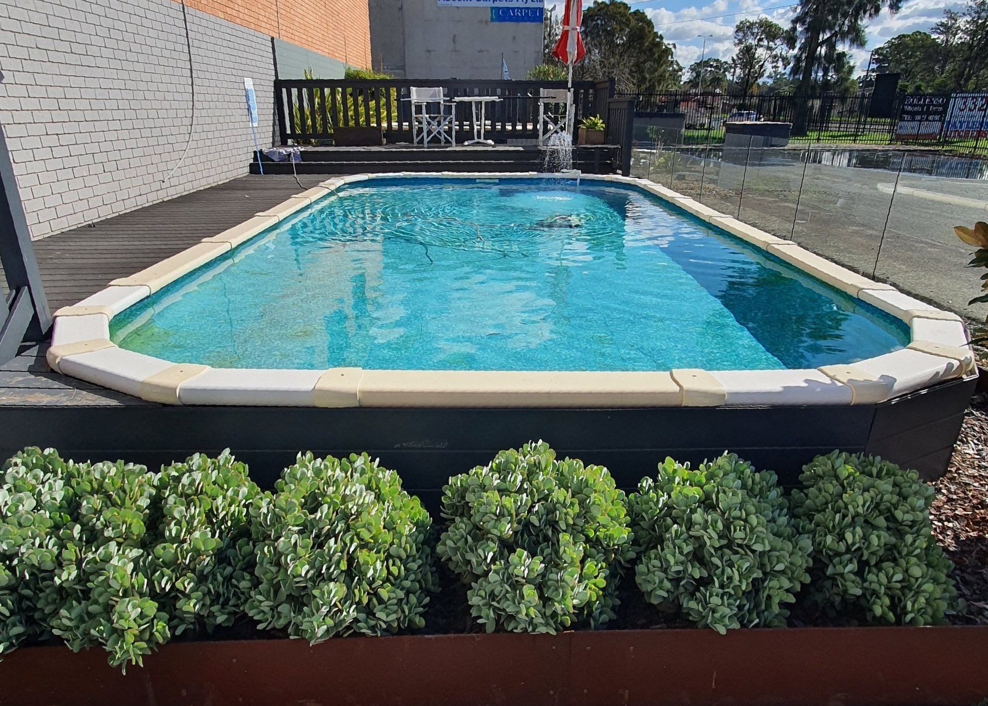 Ball on Swimming Pool — Pool Installation in Macquarie Fields, NSW