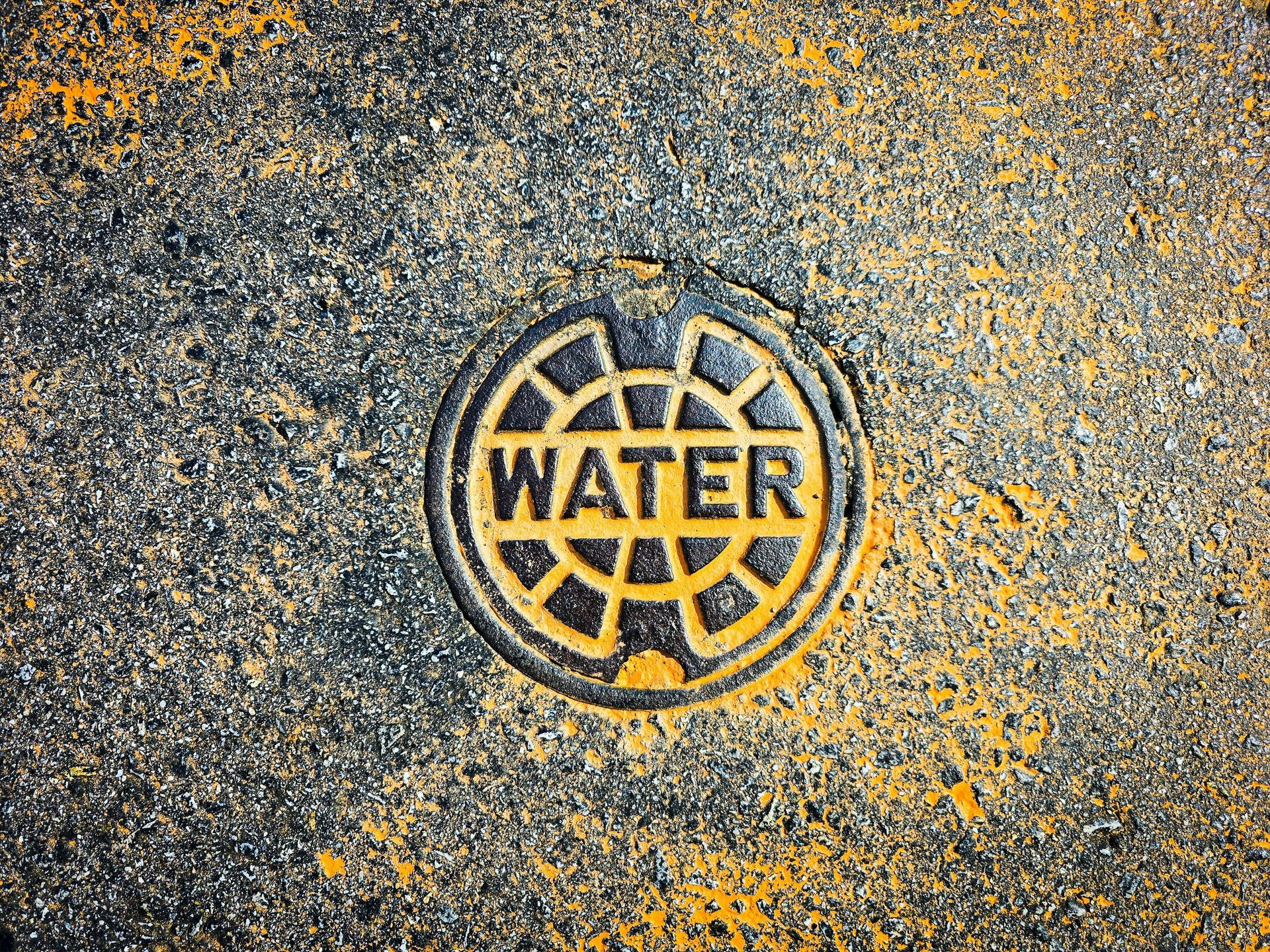 Yellow and black WATEN logo stamped on a rough textured surface