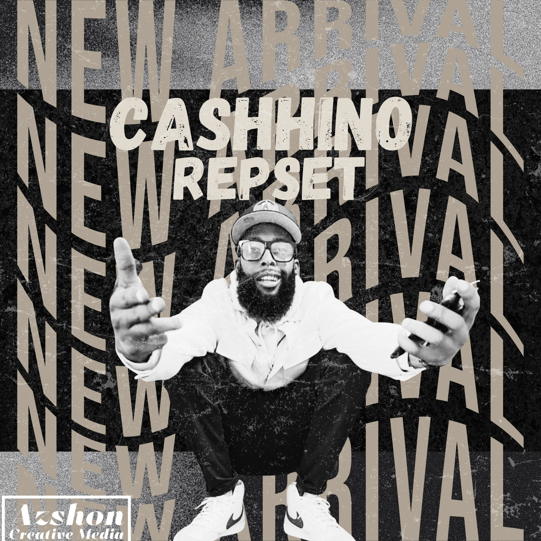 Flyer for the new Cashhino Carter album arrival Azshon Creative Media copywriter, seo specialist