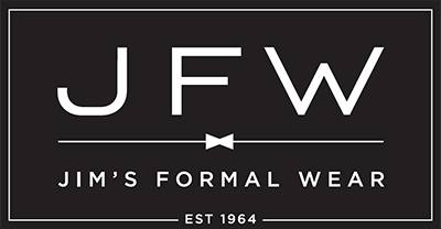 A black and white logo for jim 's formal wear