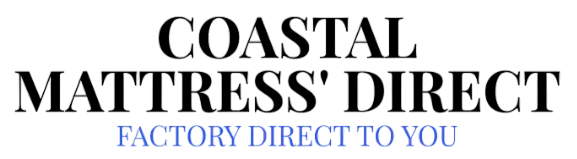 Coastal Mattress' Direct logo: black text on a white background,