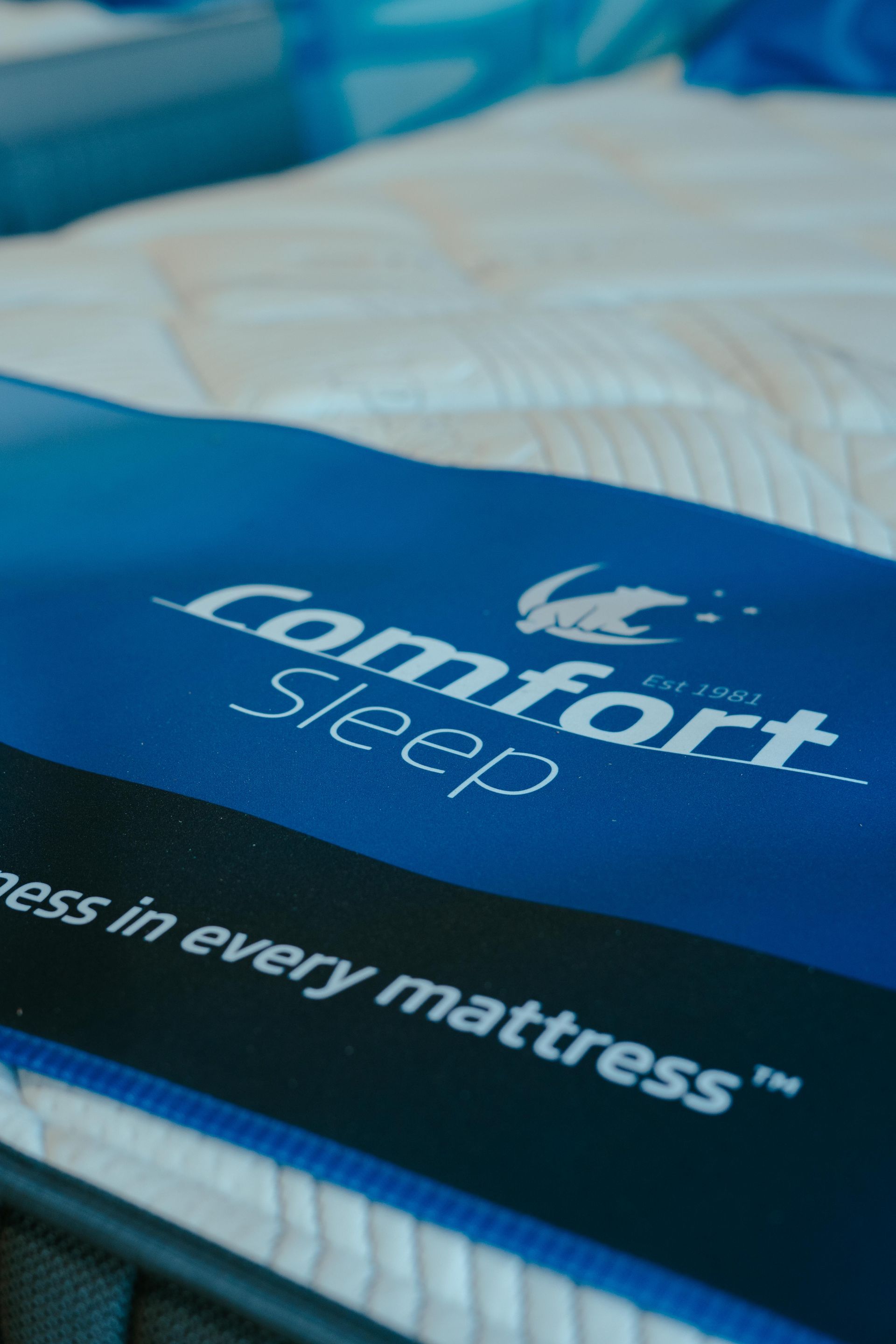 Close-up of a mattress with the