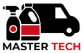 Logo: Red carpet cleaner with black cord above "MASTER TECH" text.