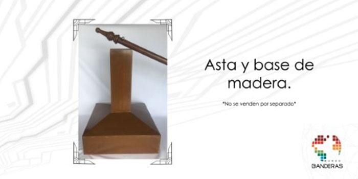 Fábrica de Banderas Mundo Banderas GDL - Asta y base de madera