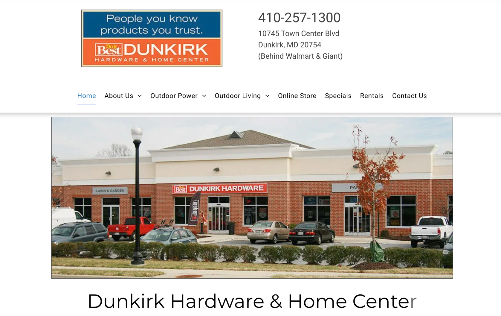 A website for dunkirk hardware and home center