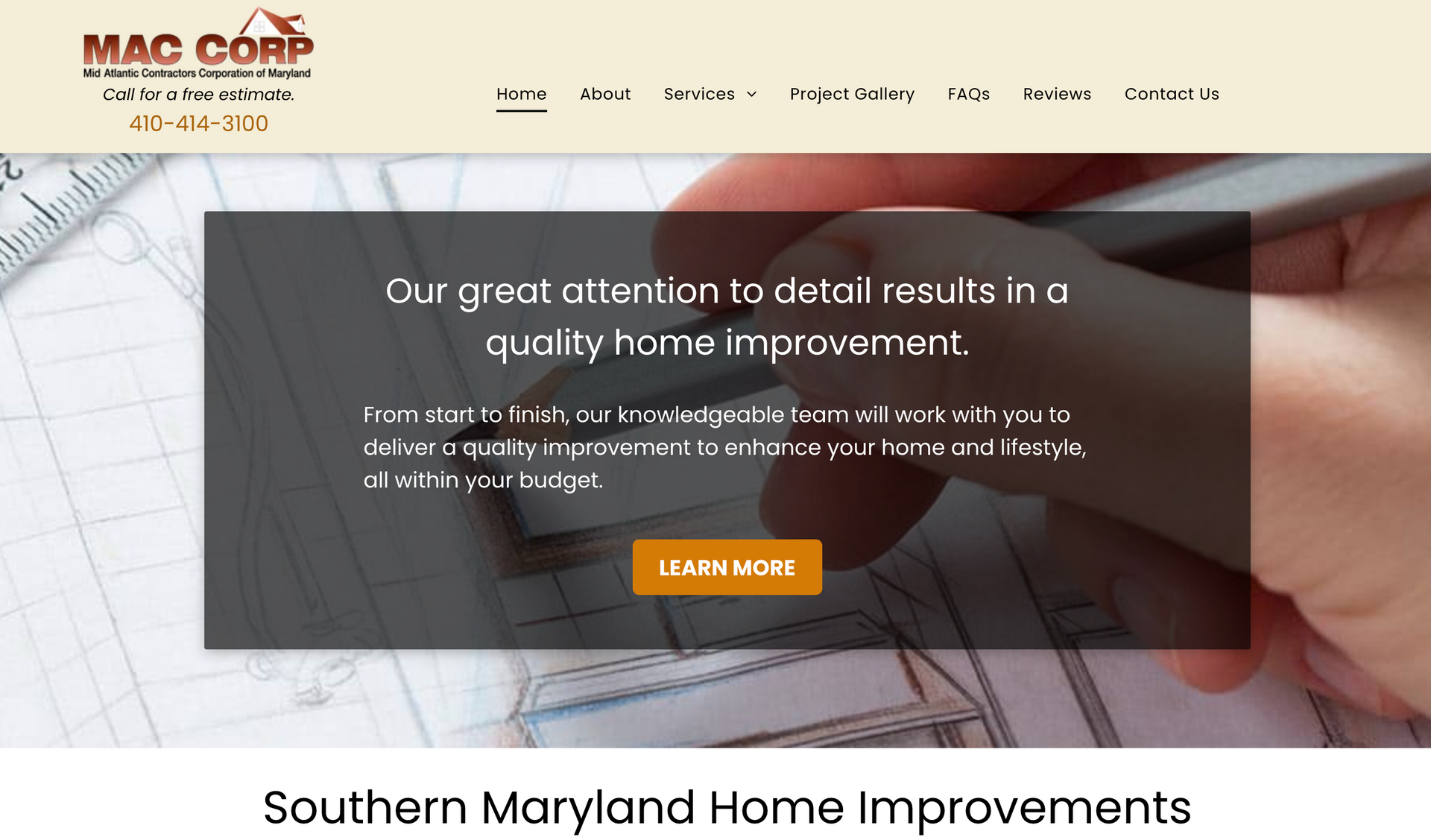 A website for mac corp southern maryland home improvements