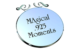 A circle that says magical 925 moments on it