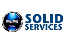 The logo for solid services is a stainless steel hvac company.