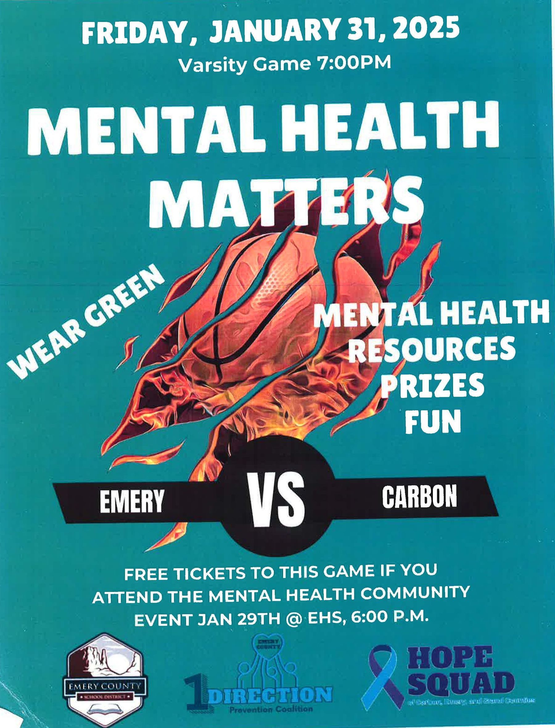 A poster that says mental health matters on it