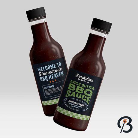 Two bottles of Brookshire BBQ Sauce, one labeled