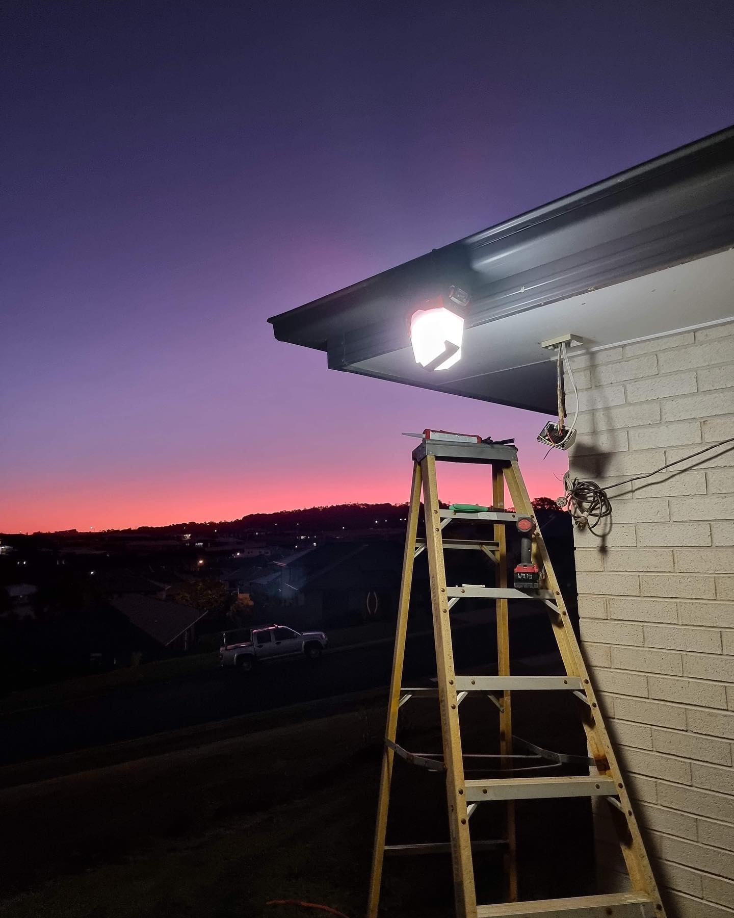 Sunset Outdoor Electrical Work — Col Groves Electrics Pty Ltd in Ballina, NSW