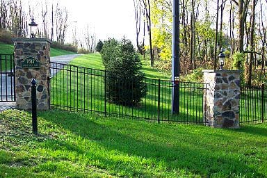 Aluminum Fence With Stone Post | Harrisburg, PA | Tyson Fence Co.