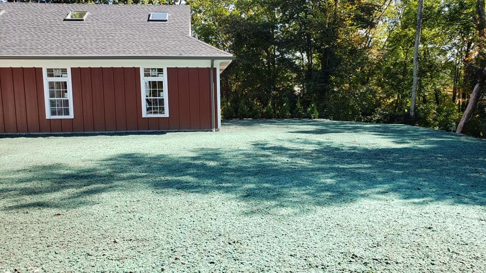 Newly hydroseeded lawn
