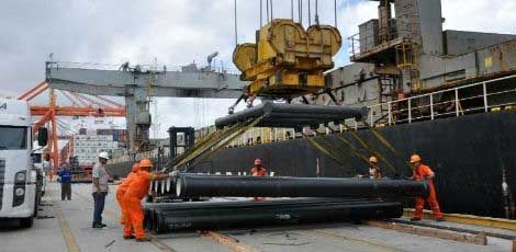 Materiais para obra de saneamento