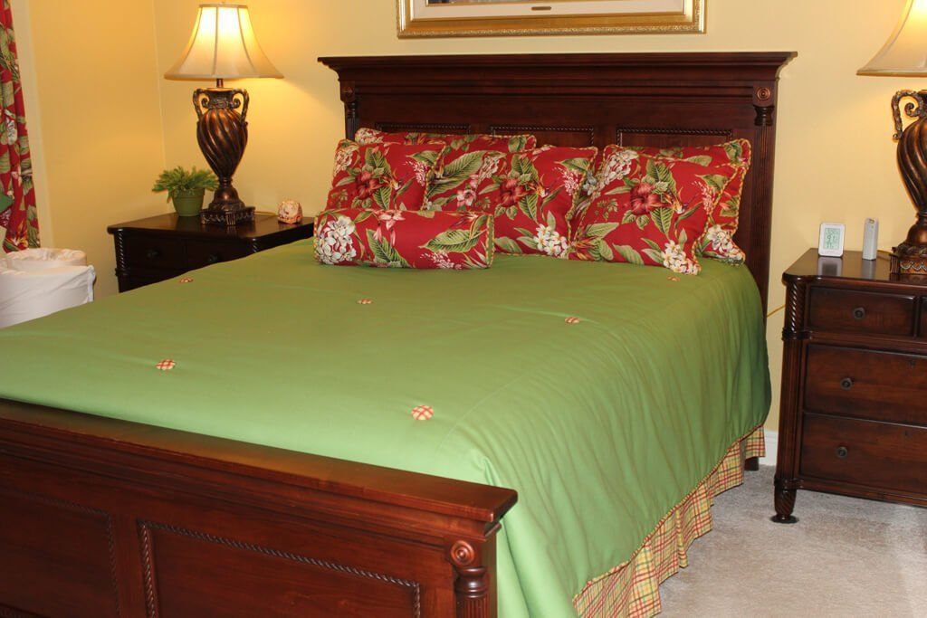 Green Bed — Okeechobee FL — Custom Window Treatments & Blinds