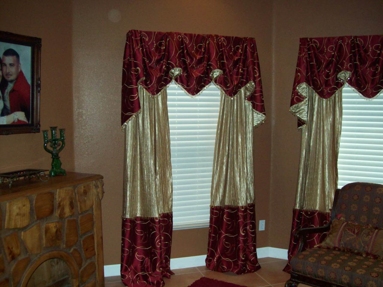 Red and Yellow Curtain — Okeechobee FL — Custom Window Treatments & Blinds