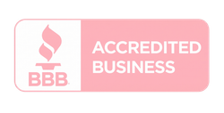 BBB logo with pink background, showing 