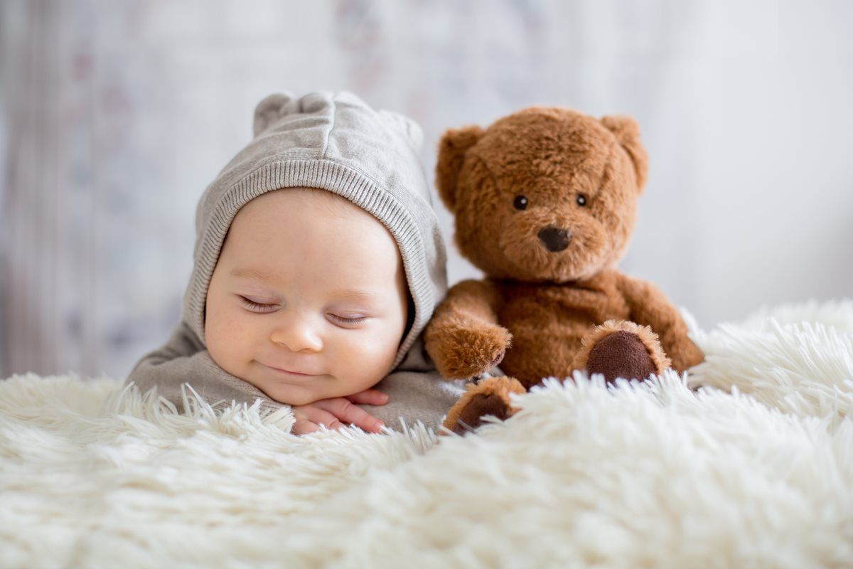 Baby with a teddy bear