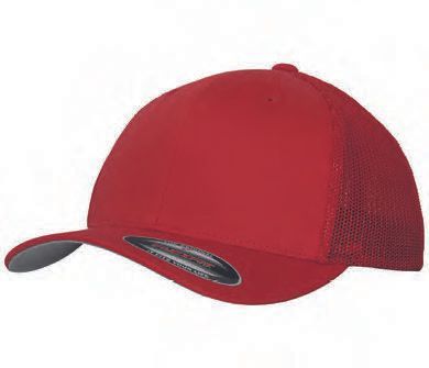 Ένα κόκκινο καπέλο του μπέιζμπολ με διχτυωτή πλάτη σε λευκό φόντο.