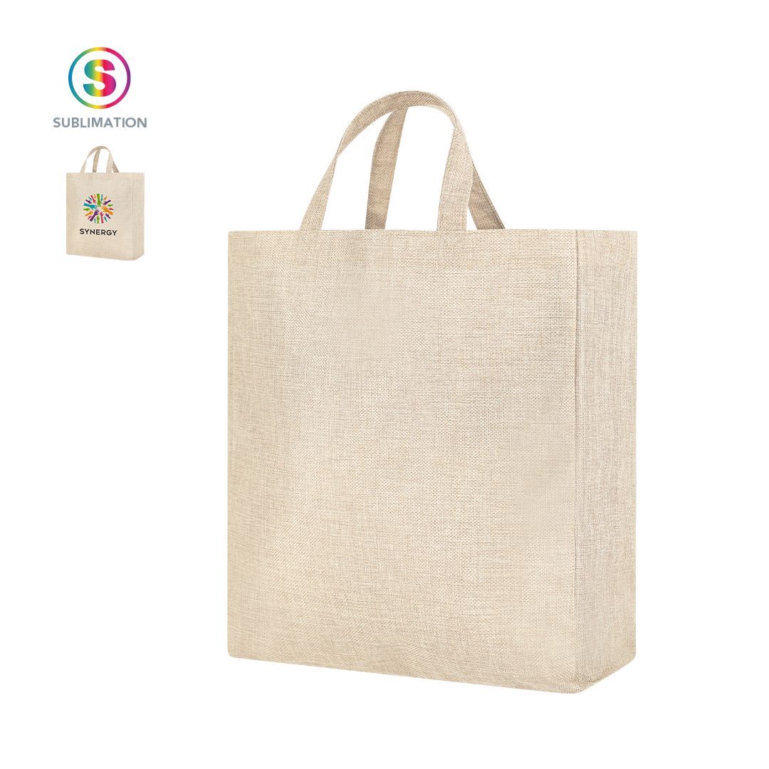Sublimation Bag Myrena Natural - Τσάντα polyester για sublimation εκτύπωση με ενισχυμένα χερούλια - Stampa Promotion
